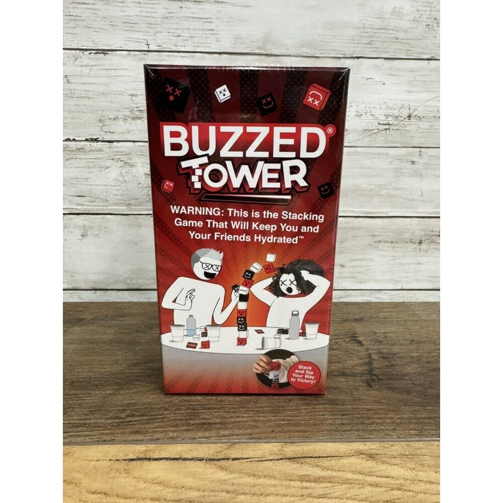 Buzzed Tower Party Game 21+ Created by WhatDoYouMeme? New Sealed Stacking Game